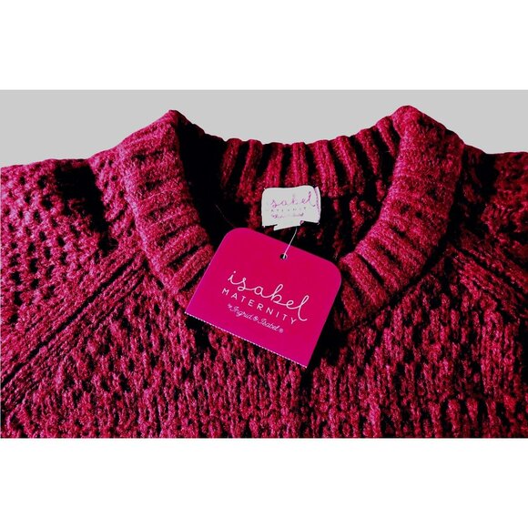 Isabel Maternity Red Ombre Sweater Size Large Textured NWT JH758 - Picture 2 of 3